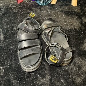 Doc Marten platform sandals black leather